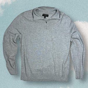 Gray BANANA REPUBLIC quarter zip sweater